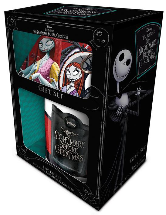 THE NIGHTMARE BEFORE CHRISTMAS (JACK & SALLY) GIFT SET INCL: includes:mug,coaster, keyring / zestaw prezentowy Miasteczko Halloween (Jack i Sally) zawiera: kubek,podkładka, brelok