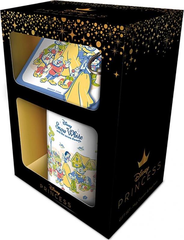 Disney Snow White and 7 Dwarfs gift set: mug, coaster, keychain / Disney Królewna Śnieżka i 7 krasnoludków zestaw prezentowy: kubek, podkładka, brelok