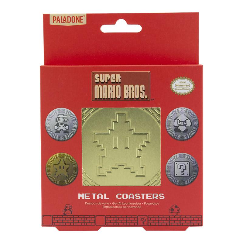 Super Mario Metal Coasters (4 pcs) / zestaw metalowych podkładek Super Mario (4 szt)