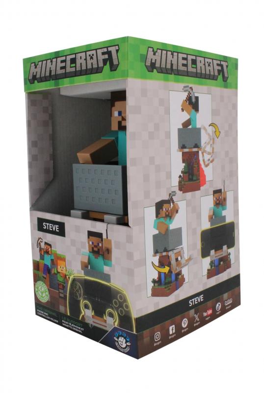 Minecraft - Steve phone & controller holder (high: 20 cm) / Minecraft stojak na telefon - kontroler (wysokość: 20 cm) - Steve