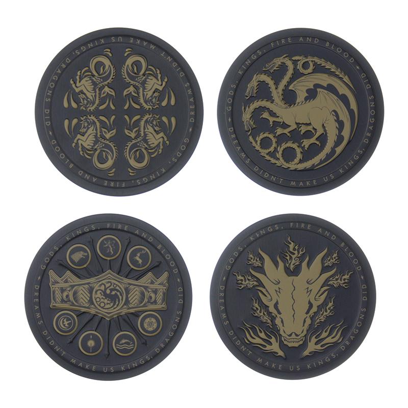 House of the Dragon Metal Coasters set (4 pcs) / Zestaw metalowych podkładek - Ród Smoka (4 szt)