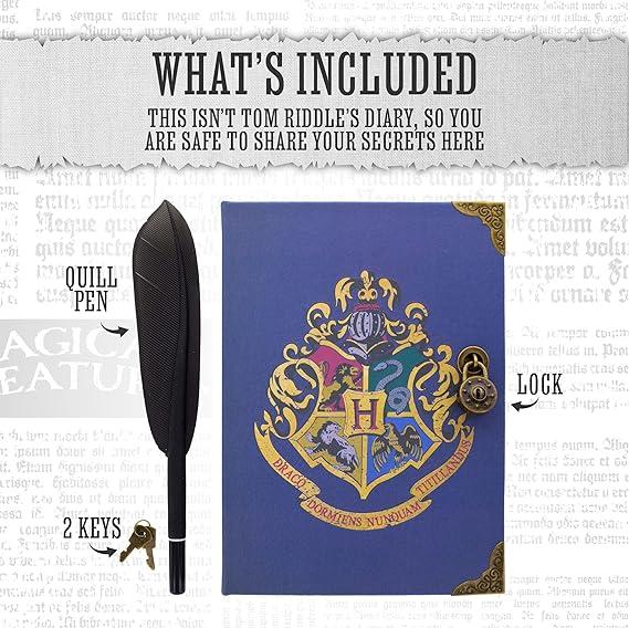 Harry Potter Hogwarts Secret Locked Diary and Quill Pen Set / zestaw Harry Potter zamykany notatnik Hogwarts z gęsim piórem