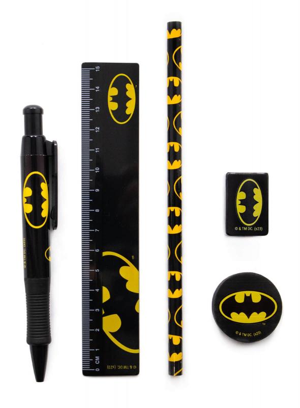 BATMAN (SYMBOL) STANDARD STATIONERY SET (5 pcs) / Zestaw szkolny Batman - symbole (5 elementów)