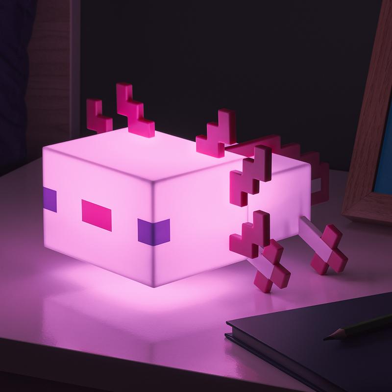 Minecraft Axolotl multicolor light (high: 13 cm) / lampka wielokolorowa Minecraft Axolotl (wysokość: 13 cm)