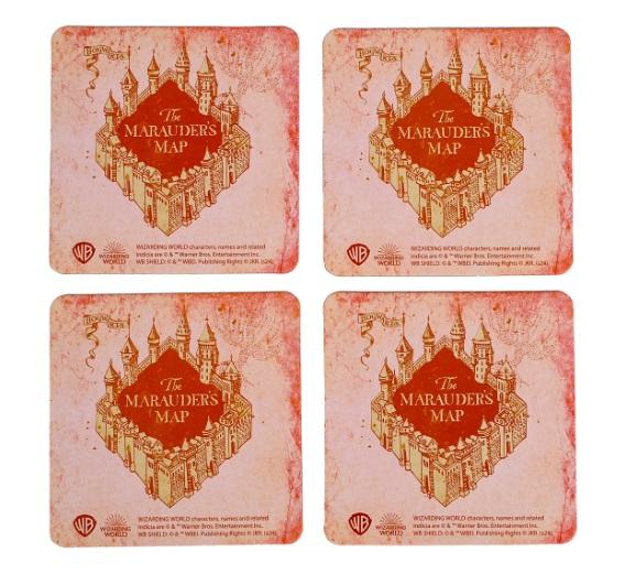 Harry Potter: Marauders Map Heat Changing Coasters (4pcs) / Harry Potter: Mapa Huncwotów podkładki termoaktywne (4 szt)