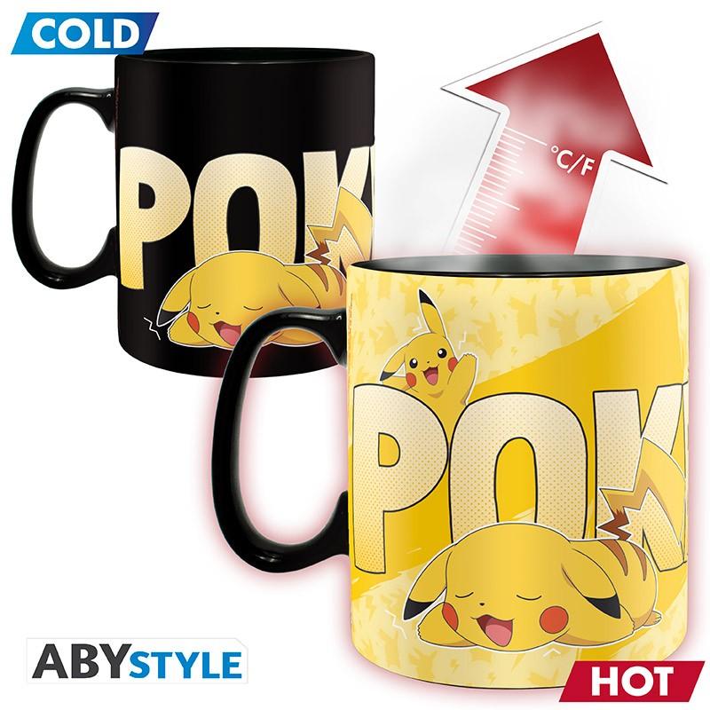 Pokemon gift set: large glass, heat change mug, notebook -Pikachu / Zestaw prezentowy Pokemon: szklanka, kubek termoaktywny, notatnik - Pikachu - ABS