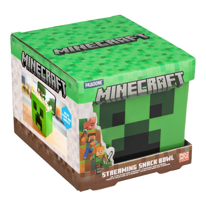 Minecraft Creeper Streaming Snack Bowl / Minecraft Creeper miska na przekąski z podpórką pod telefon