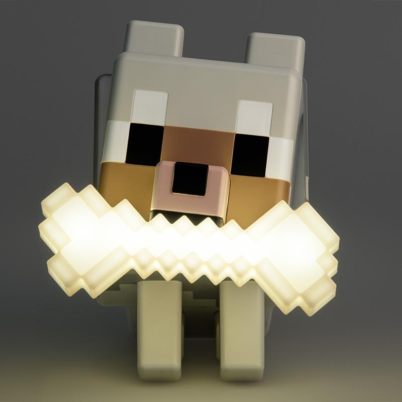 Minecraft Wolf GloBuddies Light (high: 14,30 cm) / Minecraft lampka GloBuddies - Wilk (wysokość: 14,30 cm)