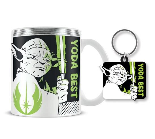 STAR WARS (YODA BEST) GIFT SET: MUG & KEYCHAIN / Zestaw prezentowy Gwiezdne Wojny (YODA BEST): kubek plus brelok