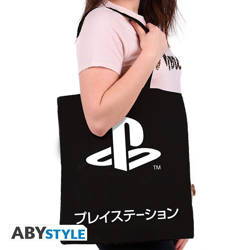 PLAYSTATION Tote Bag - Black Katakana / Playstation torba na zakupy Black Katakana - ABS