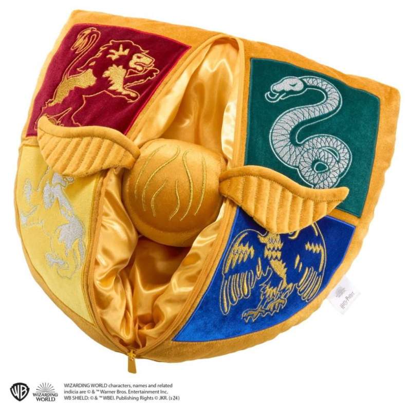 Harry Potter - Hogwarts crest and Golden Snitch plush / zestaw pluszaków Harry Potter: poduszka herb Hogwartu oraz Złoty Znicz