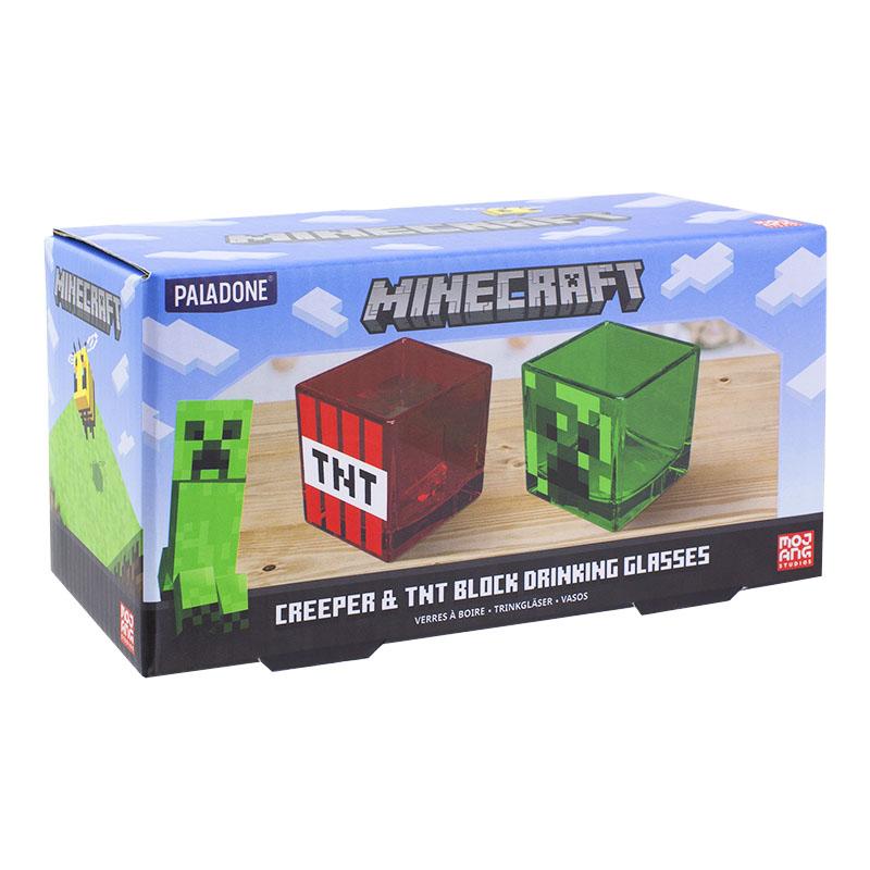 Minecraft Creeper and TNT Glass Tumblers / zestaw szklanek Minecraft Creeper oraz TNT