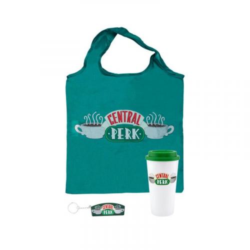 Friends Central Perk On The Go Gift Set : shopping bag, travel mug, key ring / zestaw prezentowy Przyjaciele 