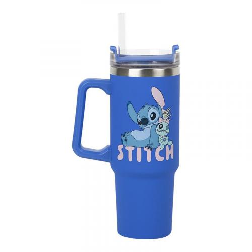 Disney Blue Insulated Cup and Straw (900 ml) Stitch / Disney kubek podróżny ze słomką (900 ml) - Stitch