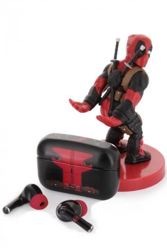 Marvel Deadpool Buds Pro Wireless Bluetooth Earbuds and Phone Holder / Marvel Deadpool zestaw: stojak na słuchawki Deadpool plus słuchawki bezprzewodowe