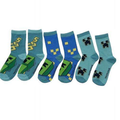 Minecraft kids socks Creeper tri-pack (size: 27-30) / Minecraft skarpetki dziecięce Creeper trójpak (rozmiar: 27-30)