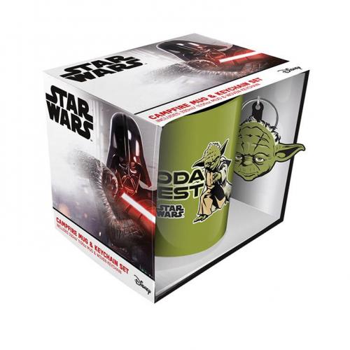 STAR WARS (YODA BEST) CAMPFIRE SET: metal mug plus keychain / zestaw biwakowy Gwiezdne Wojny (YODA): kubek metalowy plus brelok