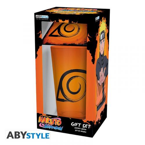 NARUTO SHIPPUDEN gift set: glass plus coaster / Naruto Shippuden zestaw prezentowy: szklanka plus podkładka - ABS