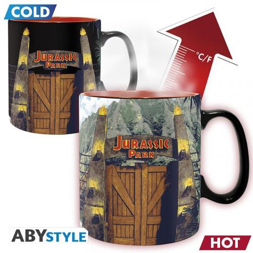 JURASSIC PARK Mug Heat Change 460 ml - Gate / kubek termoaktywny Jurassic Park - wrota - ABS