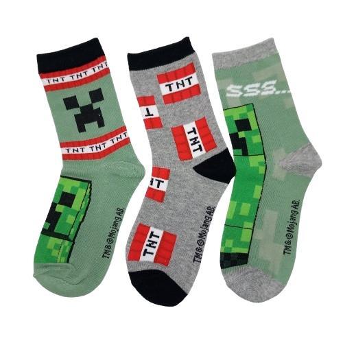 Minecraft kids socks TNT tri-pack (size: 27-30) / Minecraft skarpetki dziecięce TNT trójpak (rozmiar: 27-30)