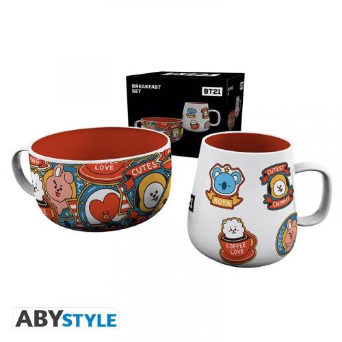 BT21 breakfast set: mug + bowl / zestaw śniadaniowy BT21: miska plus kubek - ABS