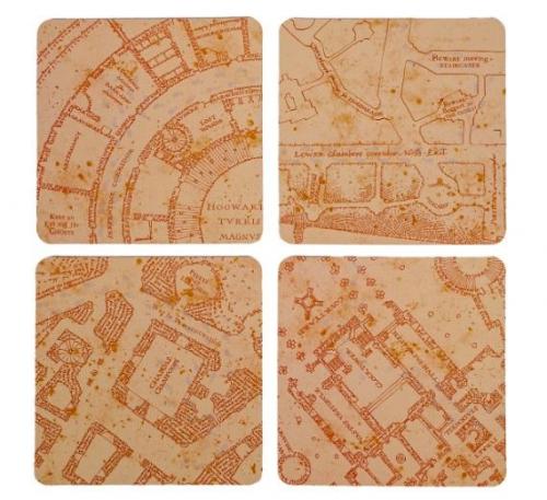 Harry Potter: Marauders Map Heat Changing Coasters (4pcs) / Harry Potter: Mapa Huncwotów podkładki termoaktywne (4 szt)