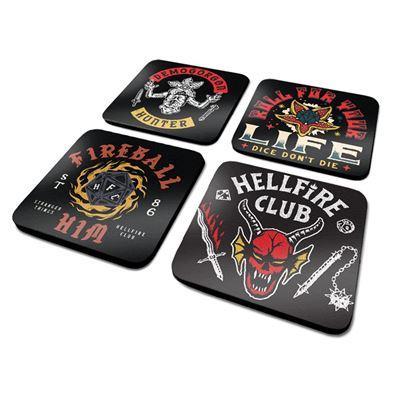 STRANGER THINGS 4 (HELLFIRE CLUB) COASTER SET / Zestaw podkładek (4 szt) Stranger Things - Hellfire Club