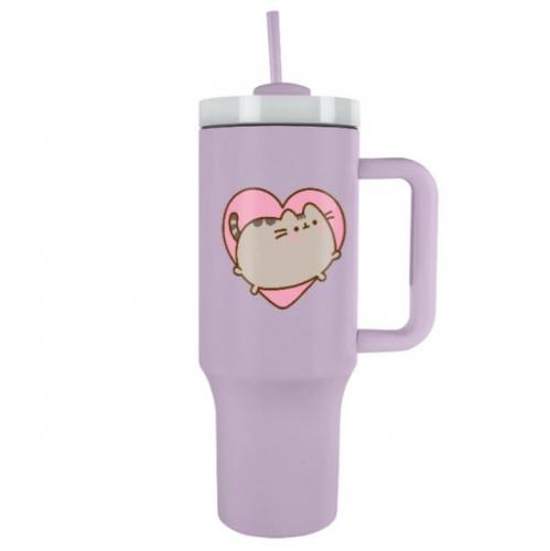 Pusheen (Heart) travel cup with straw (1180 ml) / Pusheen (serce) kubek podróżny ze słomką (1180 ml)