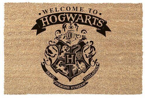 HARRY POTTER (WELCOME TO HOGWARTS) BLACK DOOR MAT (60 x 40 cm - beige) / wycieraczka pod drzwi Harry Potter - Witamy w Hogwarcie (60 x 40 cm - beżowa)