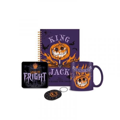 THE NIGHTMARE BEFORE CHRISTMAS (COLOURFUL SHADOWS) BUMPER GIFT SET (MUG, COASTER, KEYCHAIN & NOTEBOOK) / zestaw prezentowy Miasteczko Halloween: kubek, podkładka, brelok, notatnik