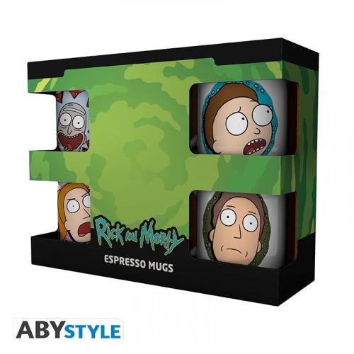 RICK AND MORTY set 4 espresso mugs - Characters / Rick i Morty zestaw do espresso (4 kubeczki) - postacie - ABS