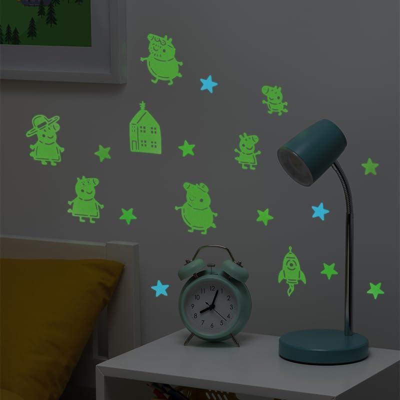 Peppa Pig Glow in the Dark Wall Decal Stars / Świnka Peppa naklejki dekoracyjne (ścienne) świecące w ciemności