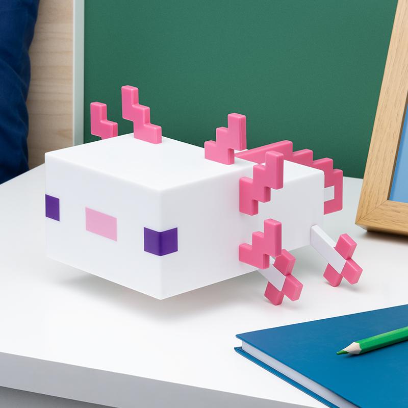 Minecraft Axolotl multicolor light (high: 13 cm) / lampka wielokolorowa Minecraft Axolotl (wysokość: 13 cm)