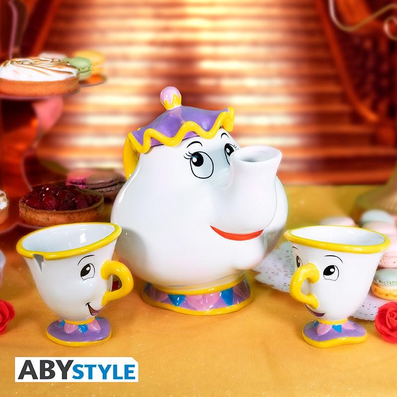 DISNEY Beauty and the Beast Teapot set - Mrs. Potts and Chip / Zestaw prezentowy Disney Piękna i Bestia - Pani Imbryk i Bryczek - ABS