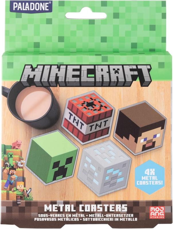 Minecraft Metal Coasters set (4 pcs) / zestaw 4 podkładek Minecraft