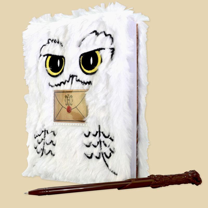 Harry Potter Hedwig Plush Notebook & Pen / zestaw Harry Potter: notatnik pluszowy Hedwiga plus różdżka - długopis