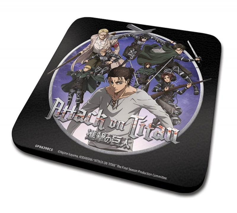 ATTACK ON TITAN GIFT SET: MUG, COASTER, KEYCHAIN / Zestaw prezentowy Attack on Titan: kubek, podkładka, brelok