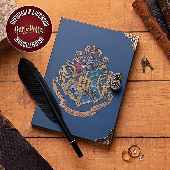 Harry Potter Hogwarts Secret Locked Diary and Quill Pen Set / zestaw Harry Potter zamykany notatnik Hogwarts z gęsim piórem