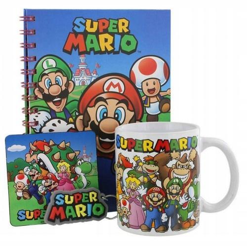 Super Mario Evergreen gift set:mug,coaster,notebook,keychain/ zestaw prezentowy Super Mario: kubek,podkładka,notatnik,brelok
