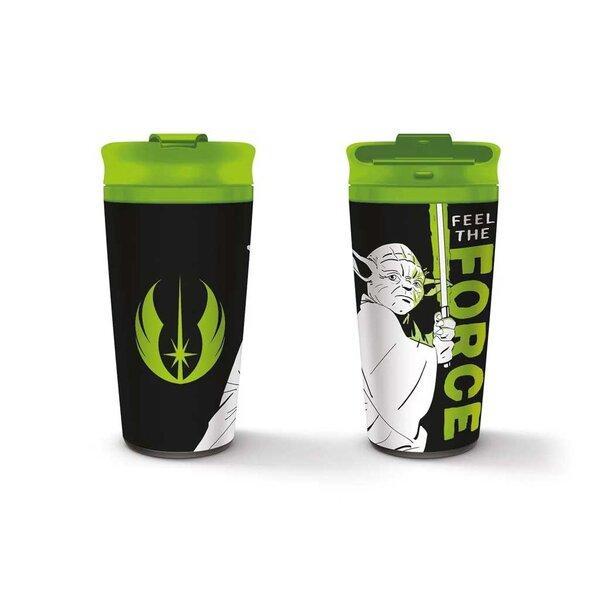 STAR WARS (YODA - FEEL THE FORCE) METAL TRAVEL MUG / kubek termiczny (metalowy) Gwiezdne Wojny Yoda (poczuj moc)