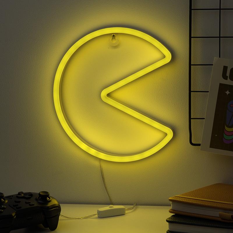 Pac-Man Wall Mountable LED Neon Light (high: 21,50 cm) / Pac-man neonowa lampka ścienna (wysokość: 21,5 cm)