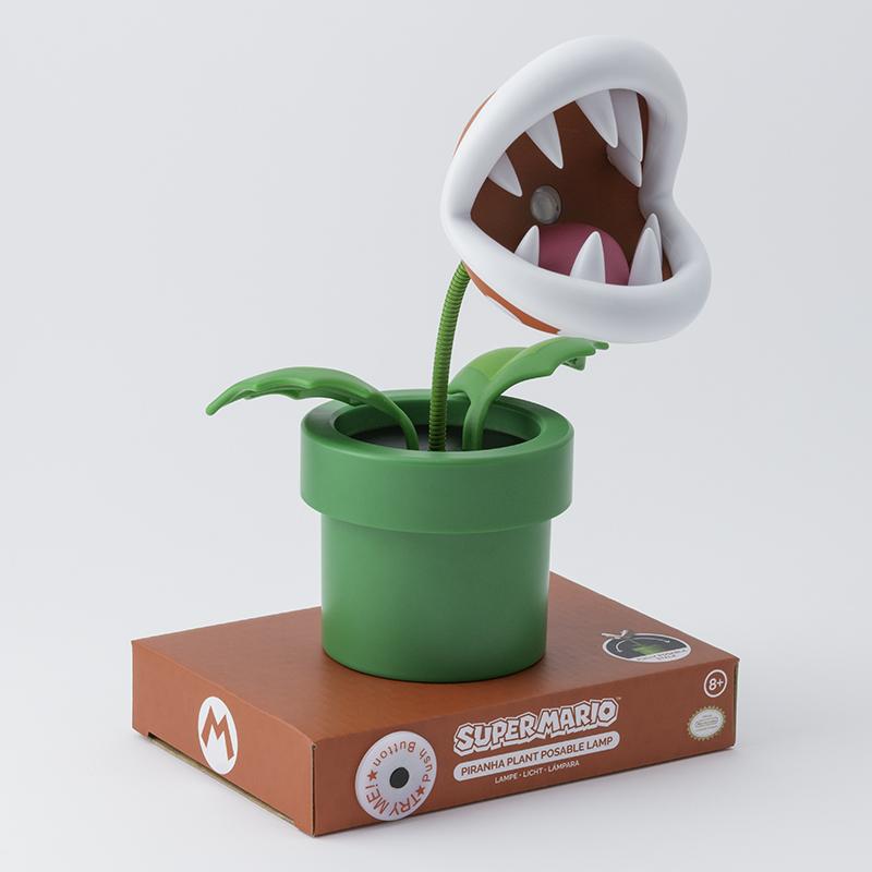 Super Mario Mini Piranha Plant Posable Lamp (with Try Me button, high: 15 cm) / lampka Super Mario roślinka Mini Piranha (z guzikiem Try Me, wysokość: 15 cm)