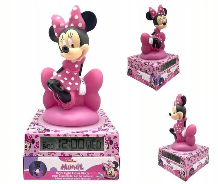 Disney Minnie Mouse 3D lamp with alarm / Disney Myszka Minnie lampka 3D z budzikiem