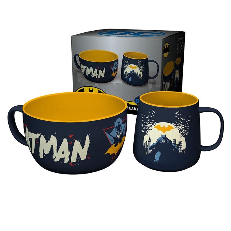 DC COMICS - Breakfast Set Mug + Bowl - Batman Iconic / zestaw śniadaniowy Dc Comics - Batman: miska plus kubek - ABS