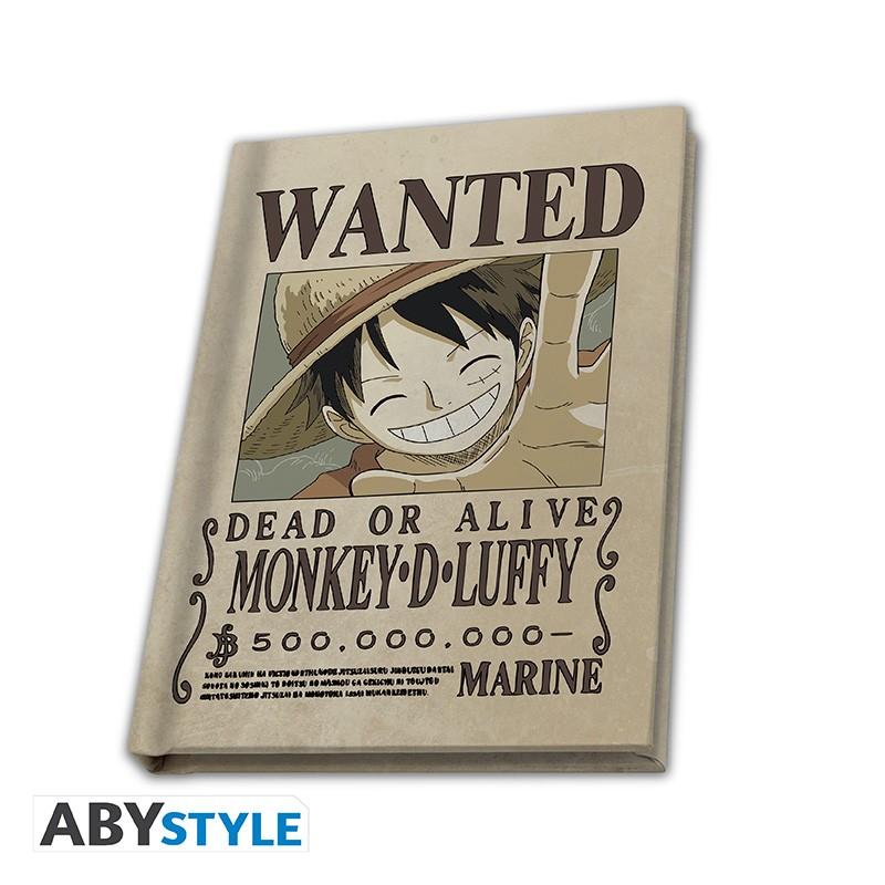 ONE PIECE gift set: mug, keyring, notebook - Wanted Luffy / zestaw prezentowy One Piece: kubek, brelok, notatnik - ABS