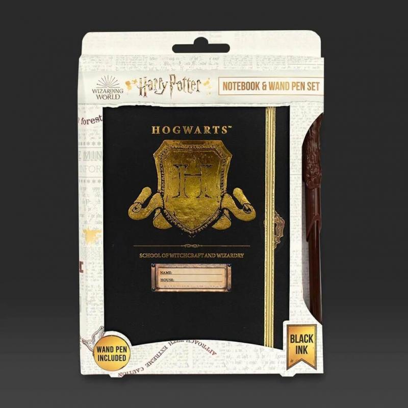 Harry Potter notebook & wand pen gift set - Hogwarts Shield / Zestaw prezentowy Harry Potter: notatnik plus różdżka (długopis) - tarcza Hogwartu