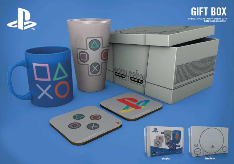 Playstation Classic gift set: mug, glass, 2 x coasters / zestaw prezentowy Plastation Classic: kubek, szklanka, 2 x podkładka - ABS