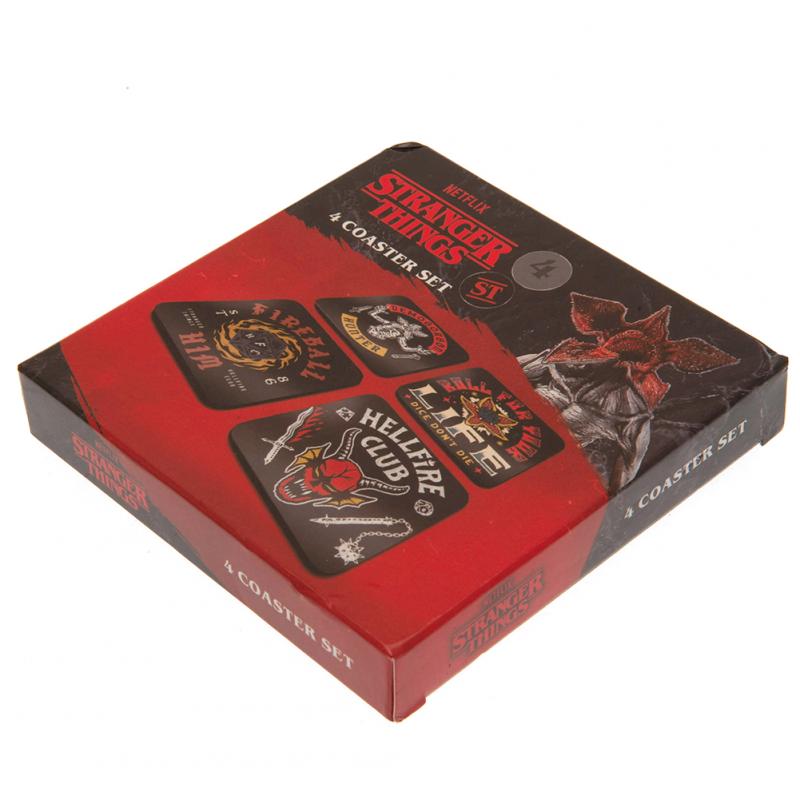 STRANGER THINGS 4 (HELLFIRE CLUB) COASTER SET / Zestaw podkładek (4 szt) Stranger Things - Hellfire Club