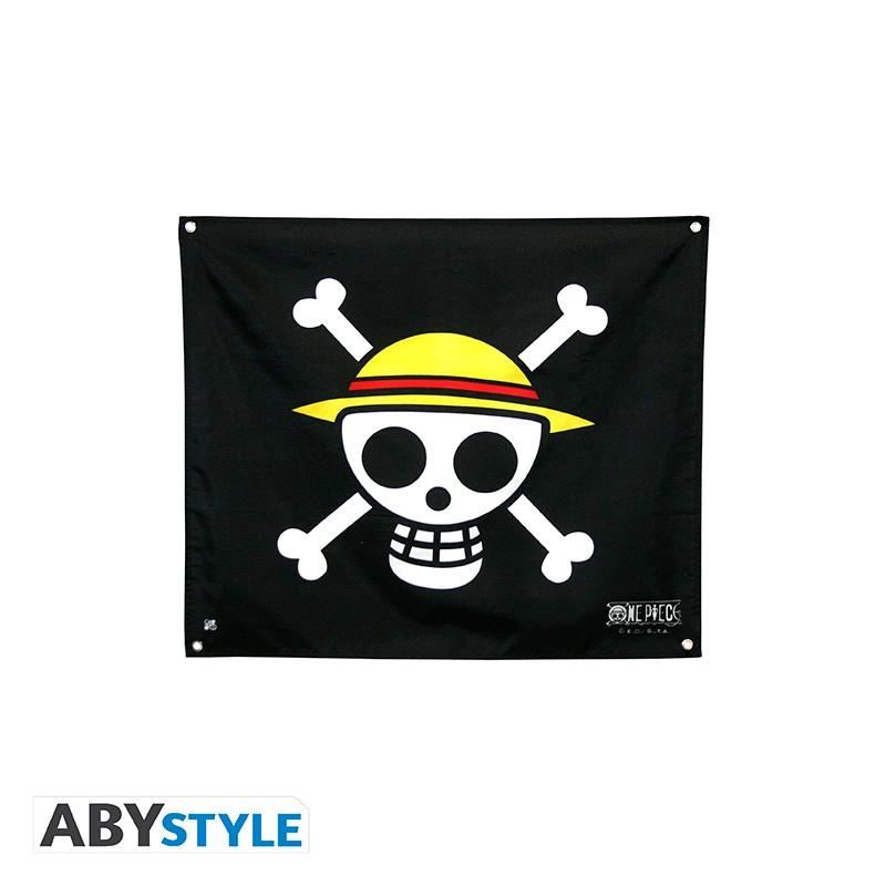 ONE PIECE gift set: Flag, 3D keychain, mug heat change / zestaw prezentowy One Piece: flaga, brelok 3D, kubek termoaktywny - ABS