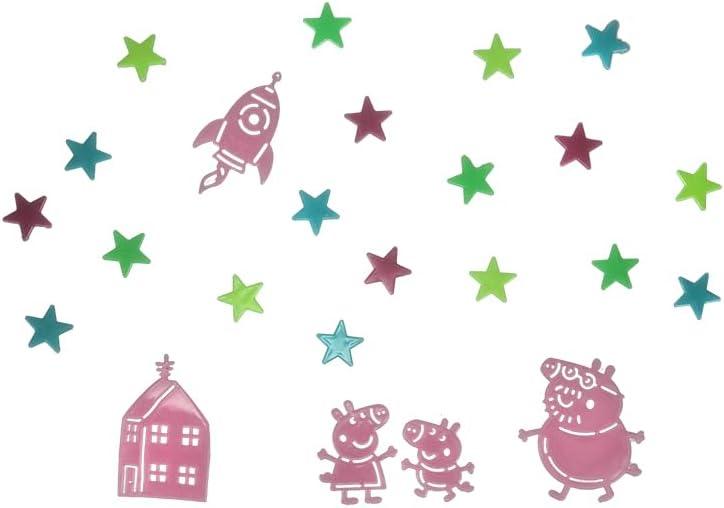 Peppa Pig Glow in the Dark Wall Decal Stars / Świnka Peppa naklejki dekoracyjne (ścienne) świecące w ciemności